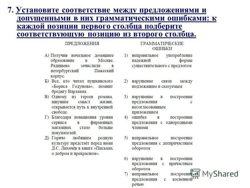 Установите соответствие между предложениями. Установите соответствие ошибка в построении. Установи предложения в которых допущены ошибки. Установите соответствие между сказуемым в предложении и его залогом:. Русский язык ЕГЭ тренируемся установите соответствие между.