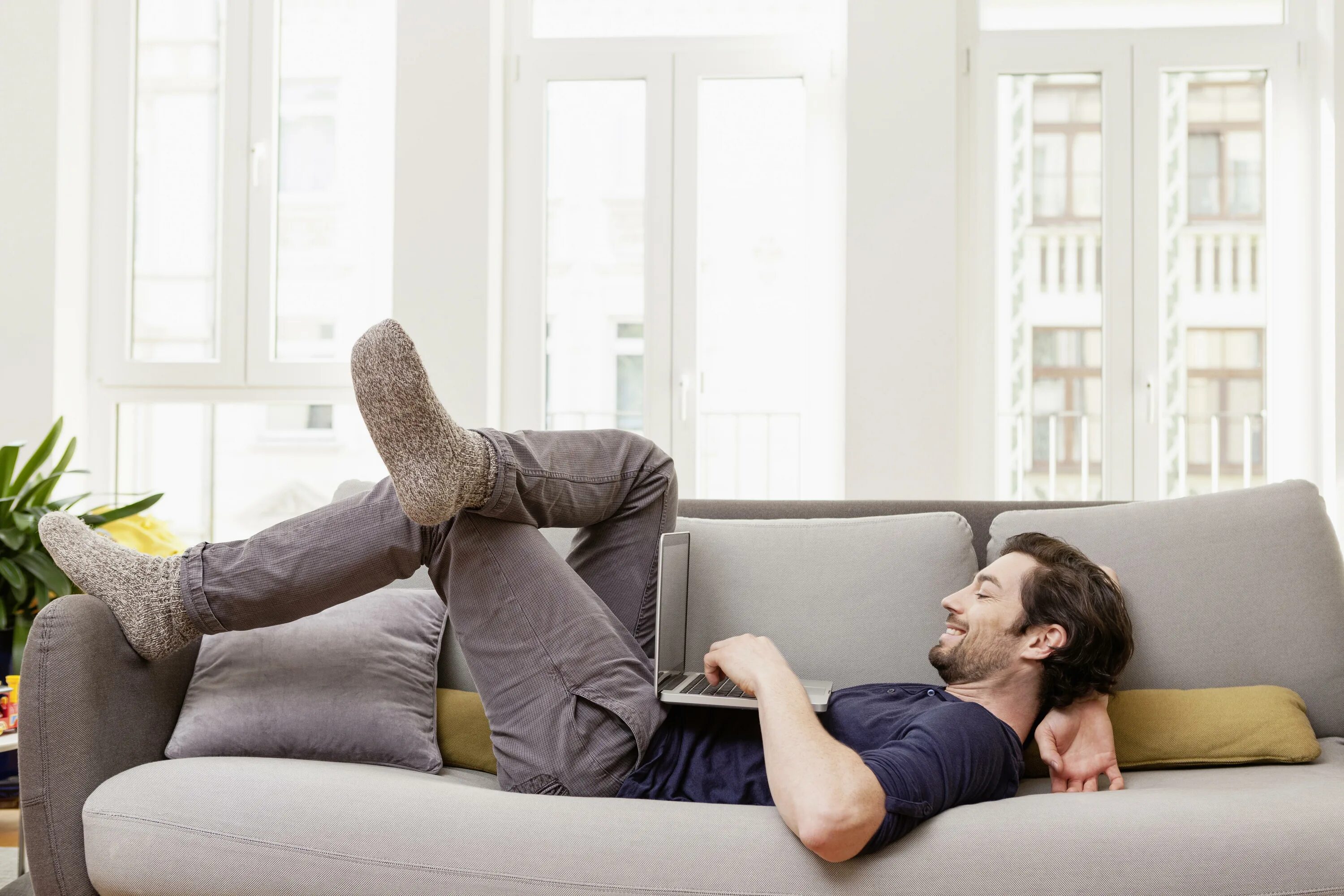 Lying on the couch