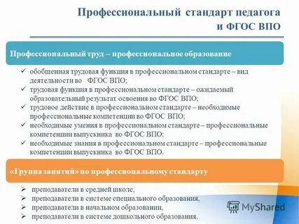 Профстандарт педагог трудовая функция