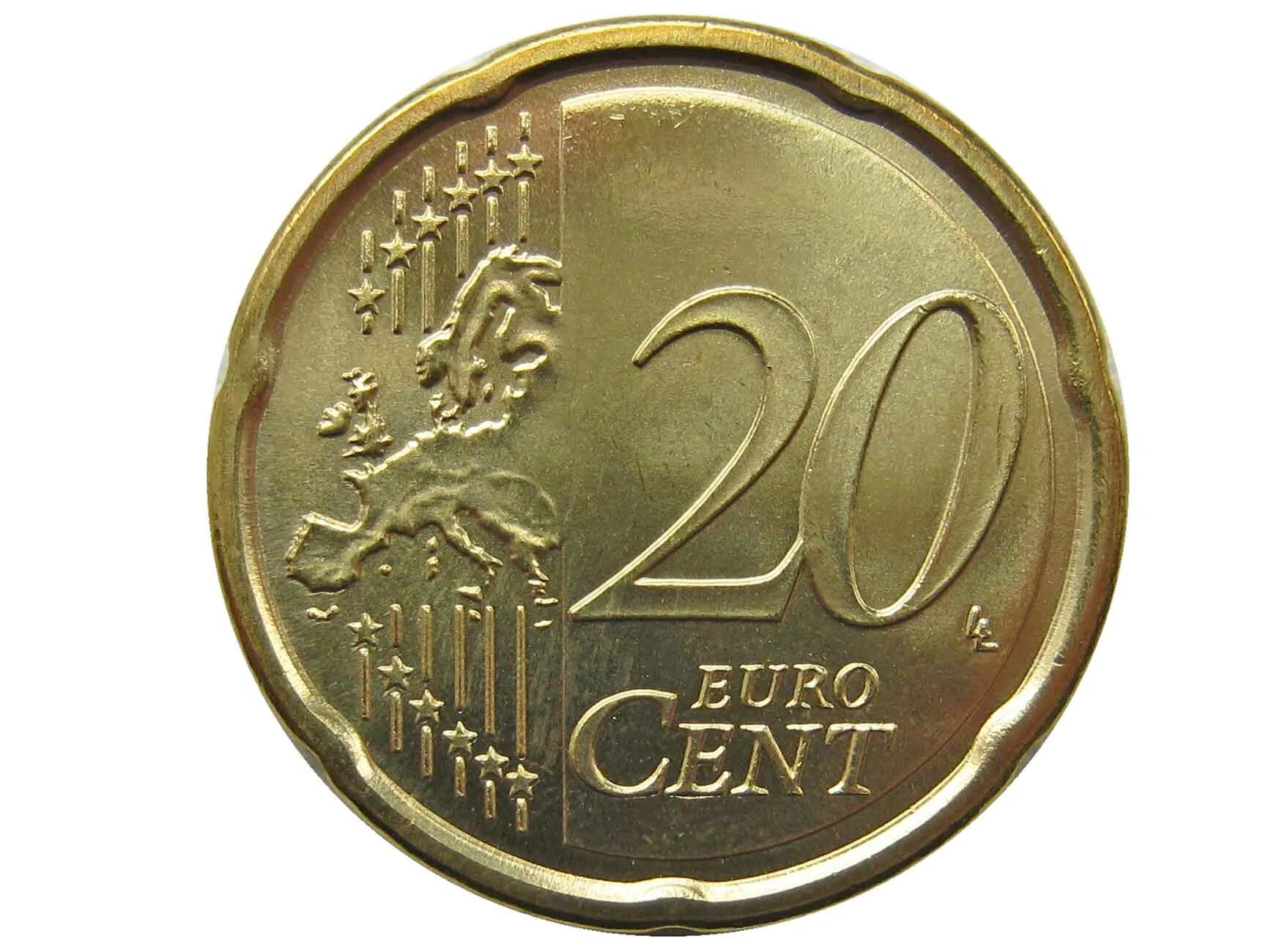 Центы в рубли. 20 Евро цент 2011. 20 Евро цент. 20 Евроцентов 2008. Монета 20 евро цент 2000г.