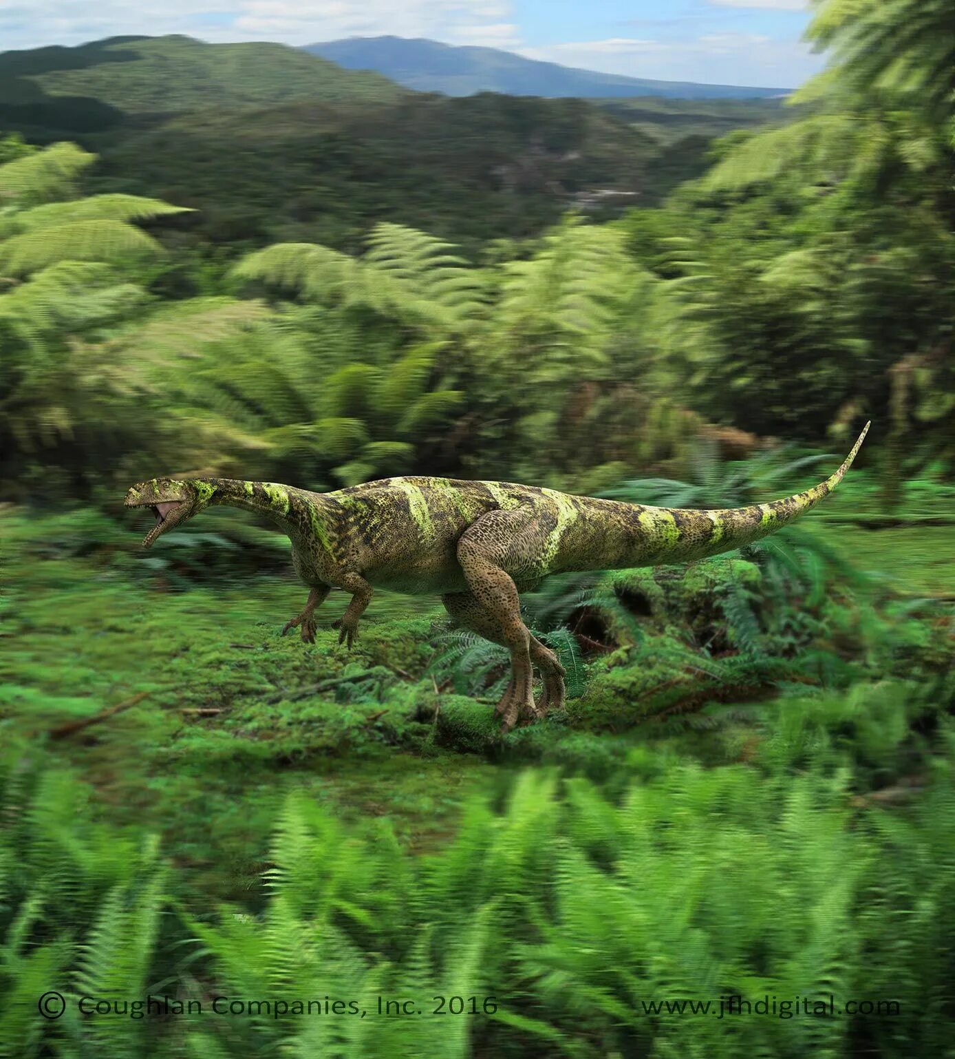 Running dinosaur