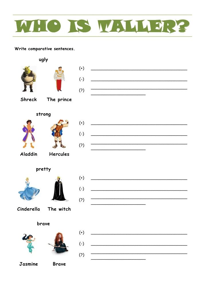 Who is who ответы на вопросы. Write Comparative sentences. Who is Taller. Worksheets for whose. Who is.