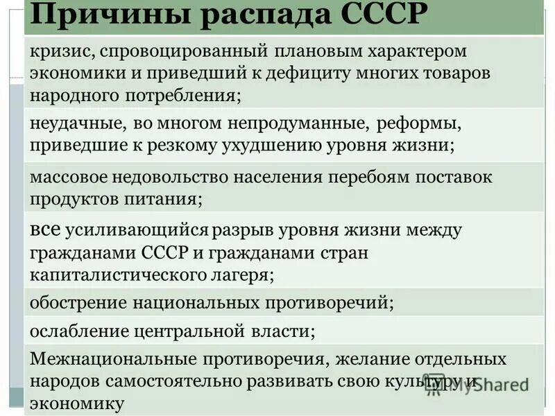 Кризисы в россии что стало. Причины распада СССР кратко. Фундаментальные причины распада СССР. Основная причина распада СССР. Основные причины развала СССР.