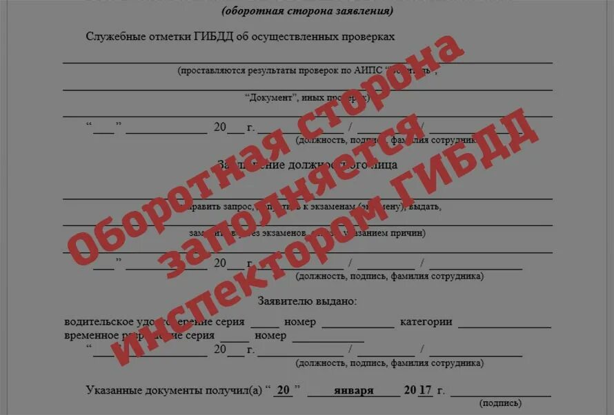 Заявление на водительское образец. Оборотная сторона заявления. Образец заявления на замену водительского. Заявление на получение прав. Заявление о выдаче водительского удостоверения образец.