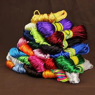 20 цветов нейлоновый шнур нить китайский узел макраме браслет плетеные нити...
