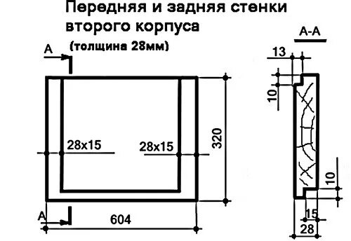 Размеры 10 рамочного улья дадан чертежи Чертеж улья Дадан на 10 и 12 рамок