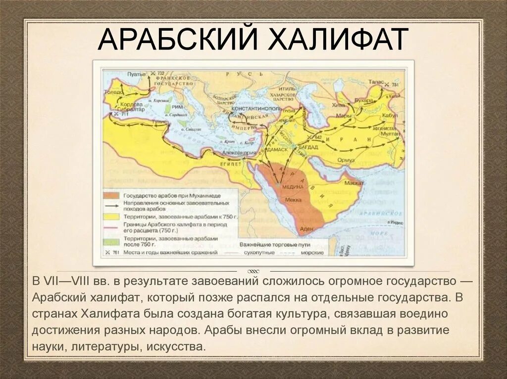 Халифат распался. Арабский халифат 7 век. Арабские завоевания VII–VIII ВВ.. Арабский халифат 8 век. Страны арабского халифата VII - VIII ВВ.