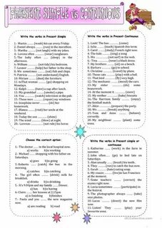 Present simple present continuous elementary