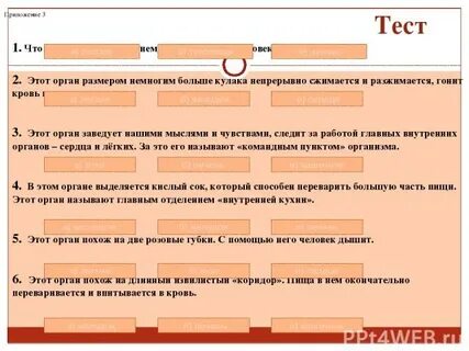 К какой группе относится тест