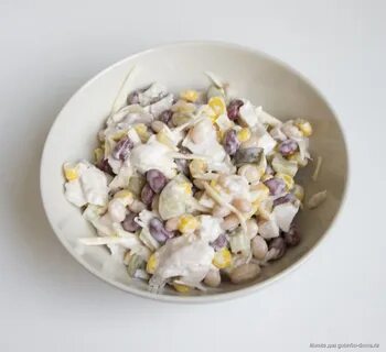 Фасоль курица огурец
