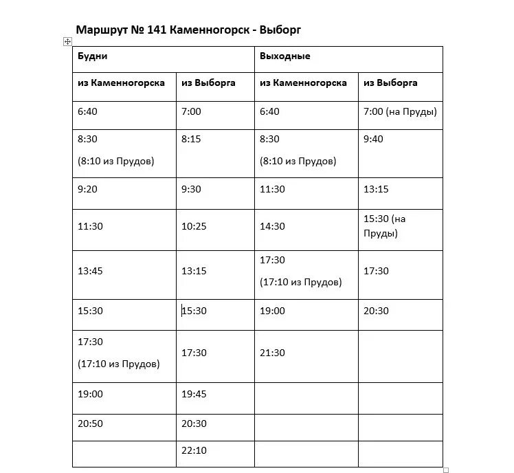 Расписание 136 маршрутки