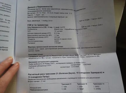 Узи 1 триместра расшифровка