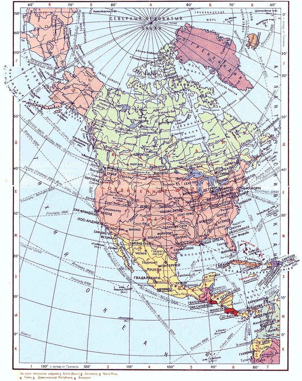 Столица государства крупнейший город северной америки. Физическая и политическая карта Северной Америки. Карта Северной Америки географическая. Политическая карта Северной Америки. Карта Северной Америки политическая крупная.