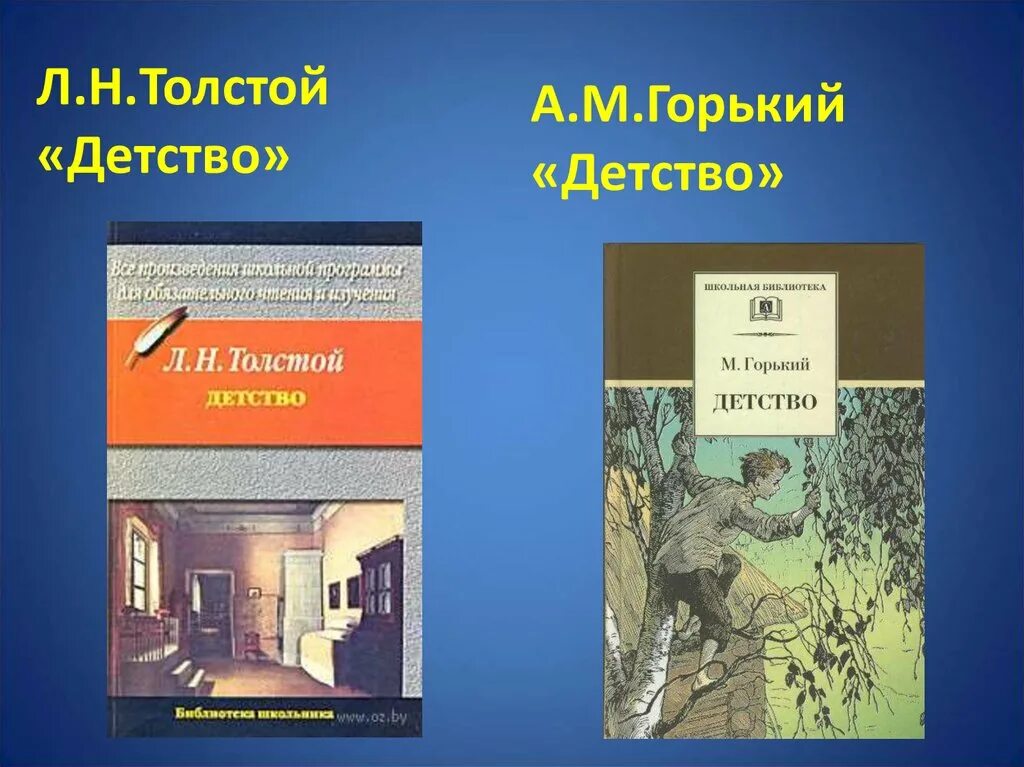 Сравнить детство толстого и детство горького. Детство толстой и Горький. Детство толстой и Горький сравнение. Толстой л.н. "детство". Детство Горького и Толстого.