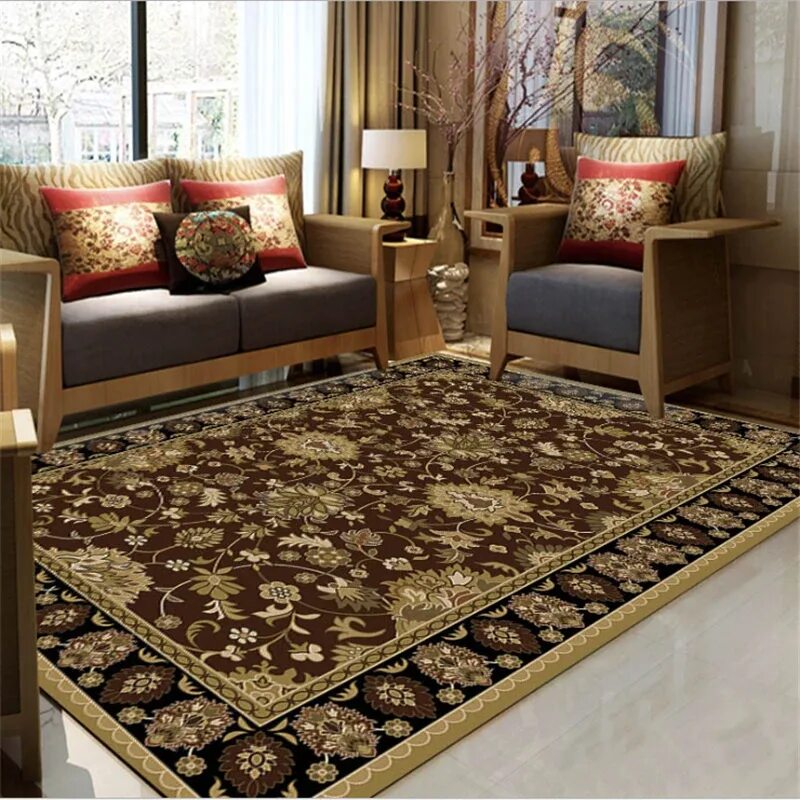 Geometric Diamonds Brown Black Grey White Home Decorative Carpet Area Rug in 202