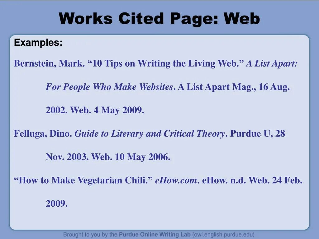 A list of website