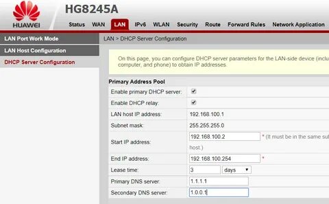 Днс сервер на huawei