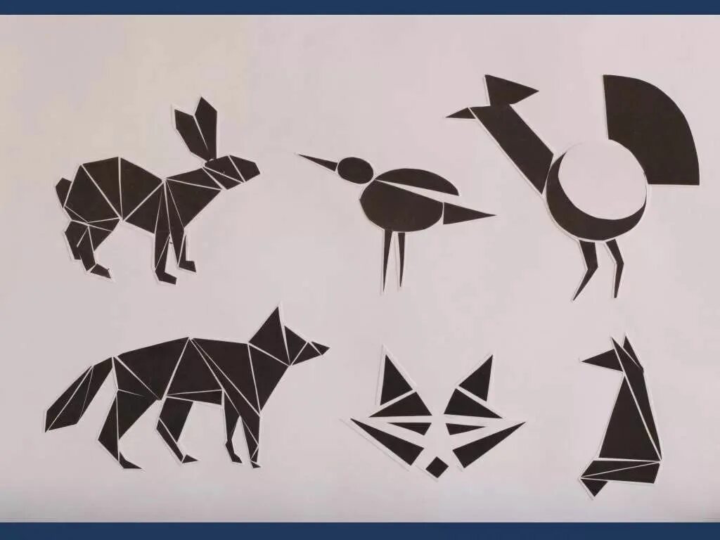 Muursticker origami kat ontwerp Геометрические фигуры, Геометрический рисунок, И