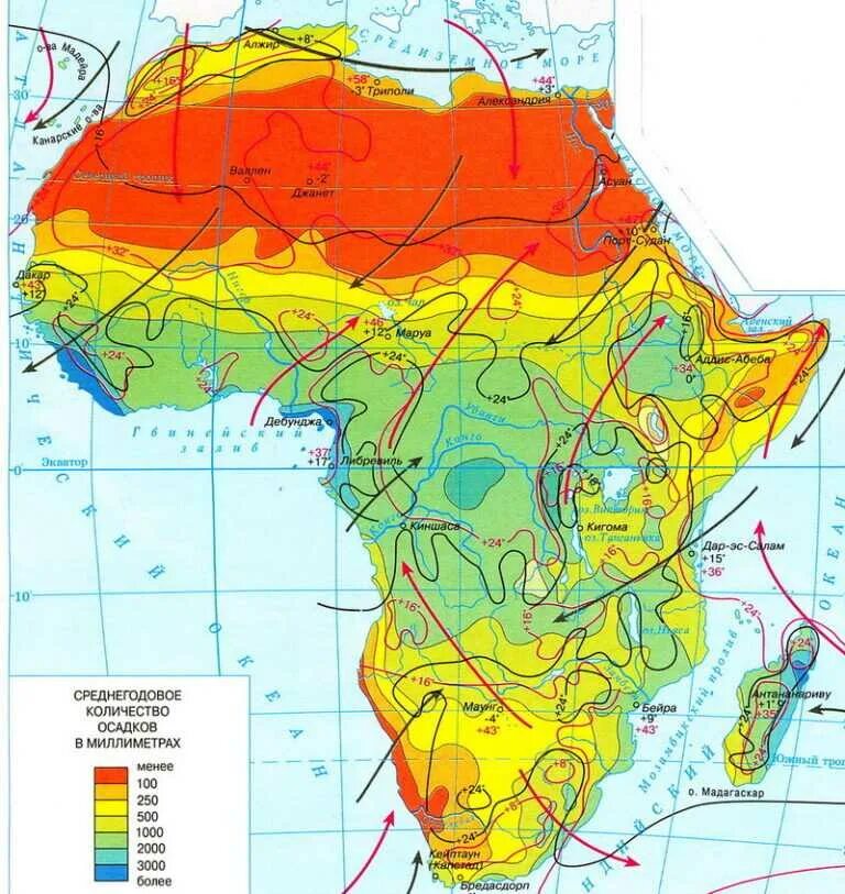 Климатическая карта Африки климатические пояса. Карта климатических поясов Африки 7 класс. Климатическая карта Африки 7 класс. Климатическая карта Африки с изотермами. На территориях с жарким и климатом