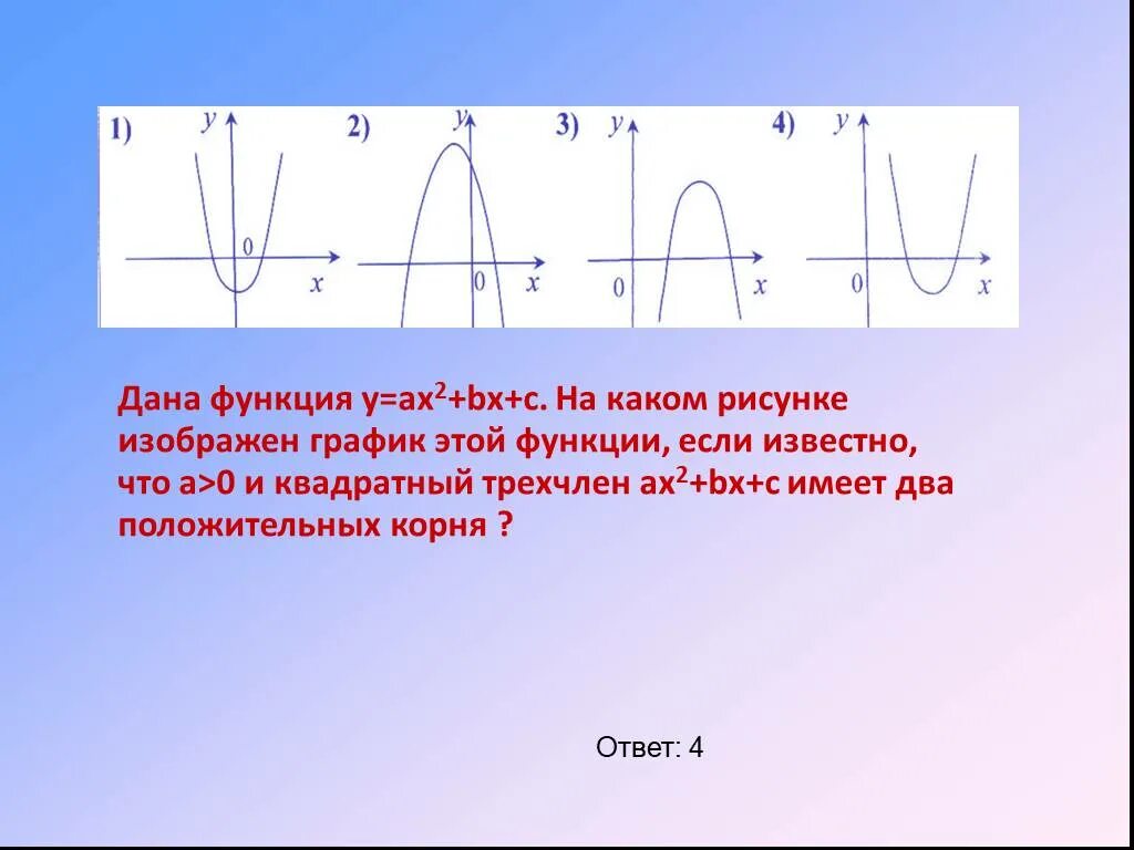 Функция у ах2. Функция у ах2 bх с. График квадратного трехчлена. График функции у ах2 bх с.