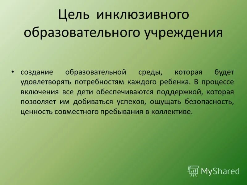 образовательные цели инклюзивного образования