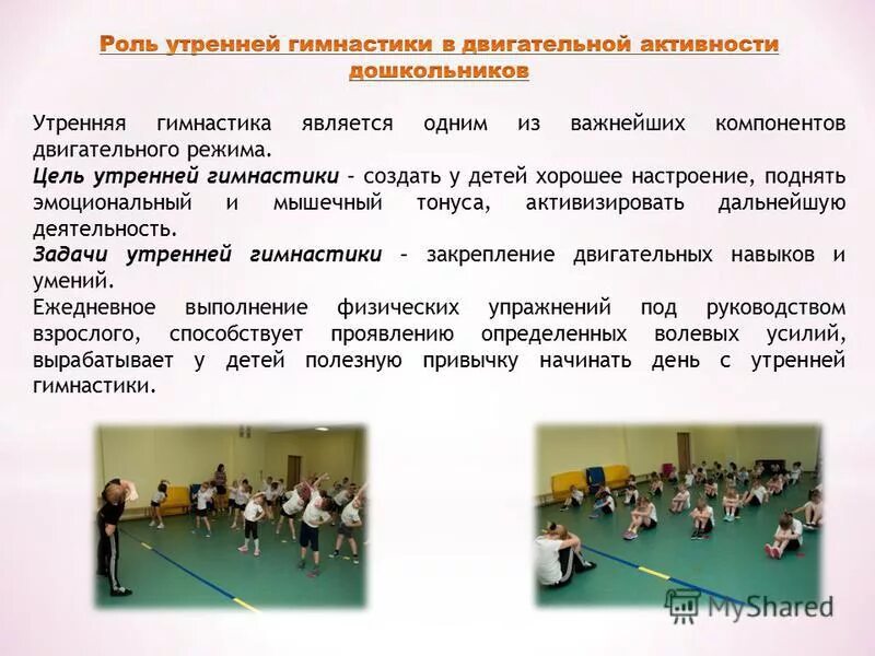 организация двигательного режима детей.