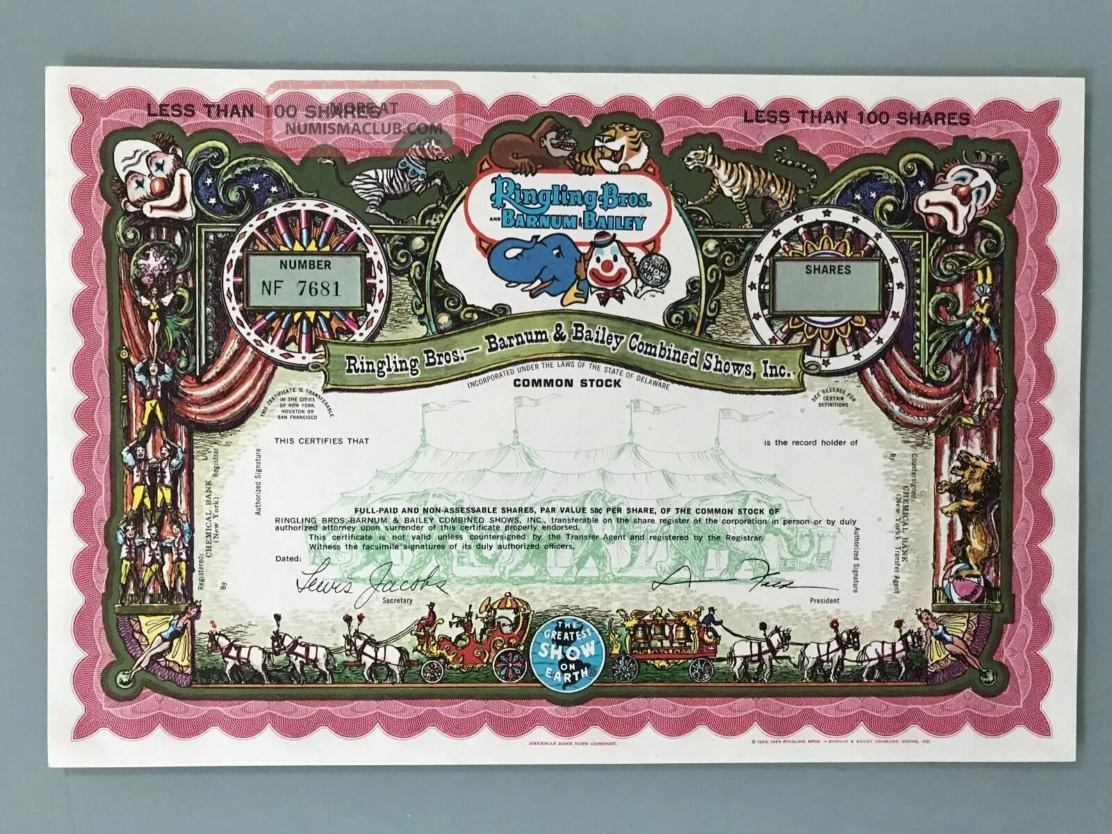 Certificate is not valid. Certificate of authenticity of the Painting. Certificate Art. Ringing Bros and Barnum Bailey. Certificate of authenticity for artwork.