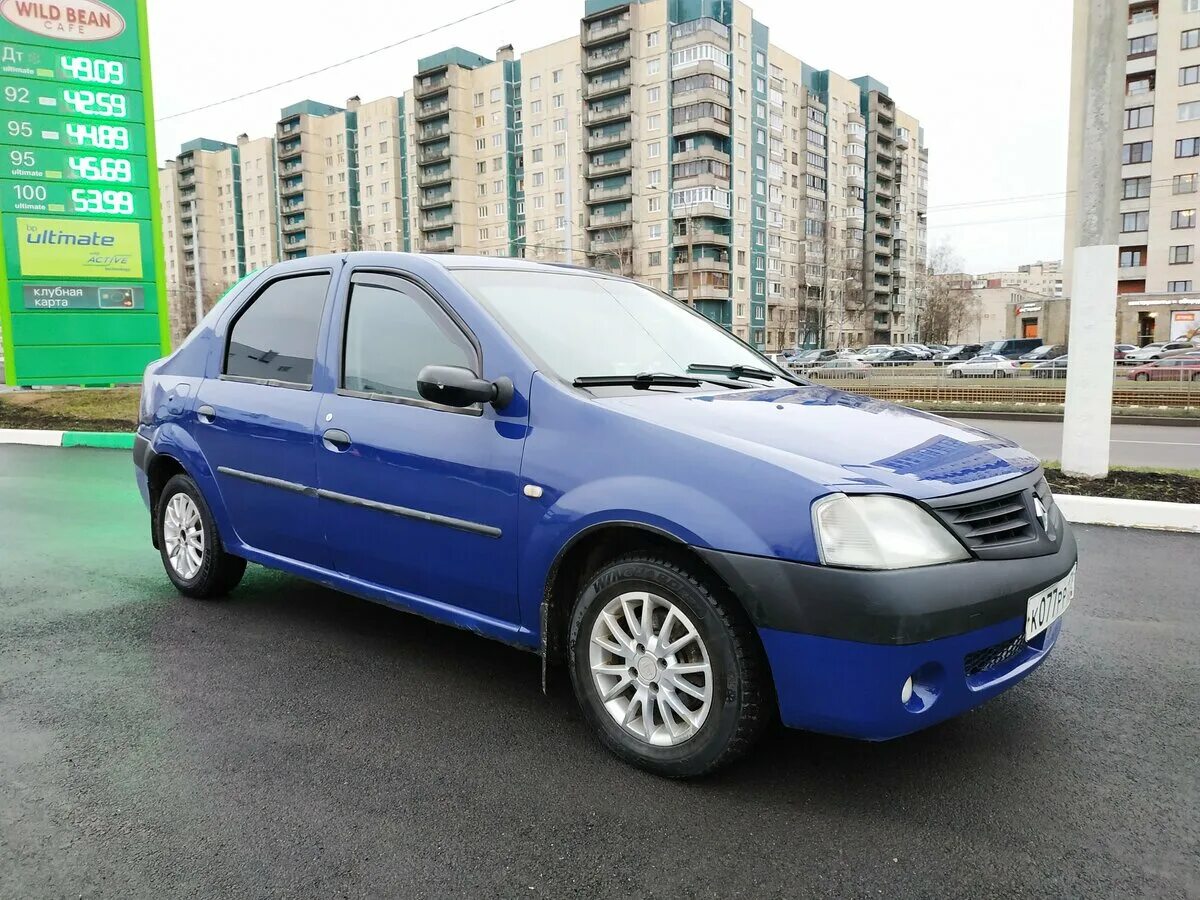 синий. Renault logan 1 2005. 4. 4. рено логан 2005г.