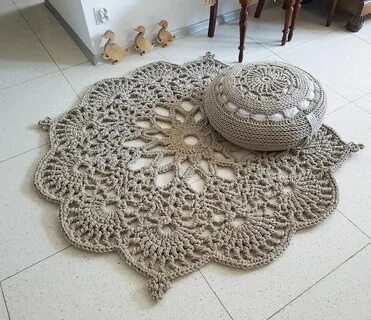 Вяжем коврик из шнура
