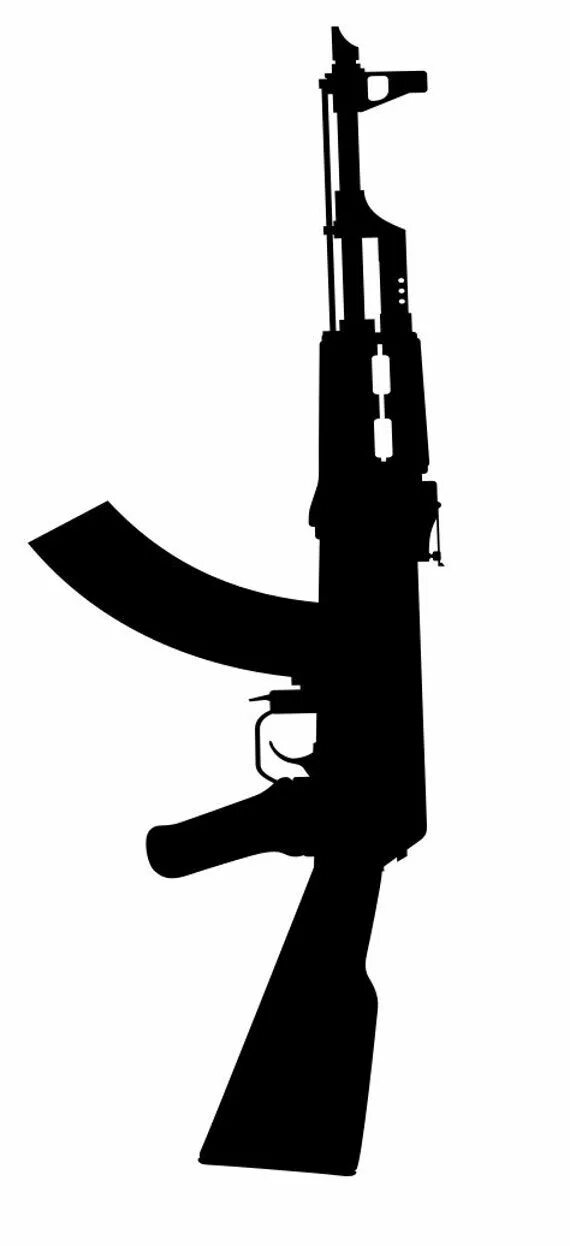 АК 47 тату эскиз. Трафарет автомата