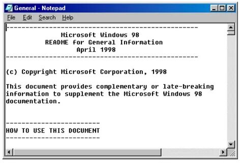 Windows notepad