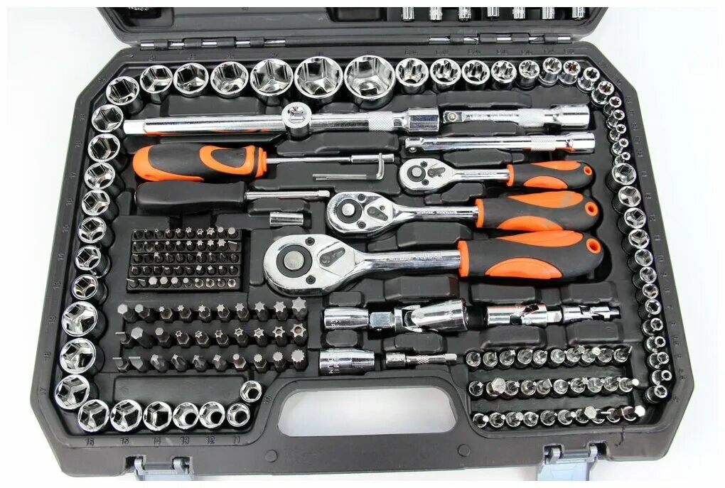 Sata/tools комплект из 150 инструментов. набор инструментов 218 предметов. инструменты 218 предметов. сатвпро набор инструментов 218 предметов. 131165.