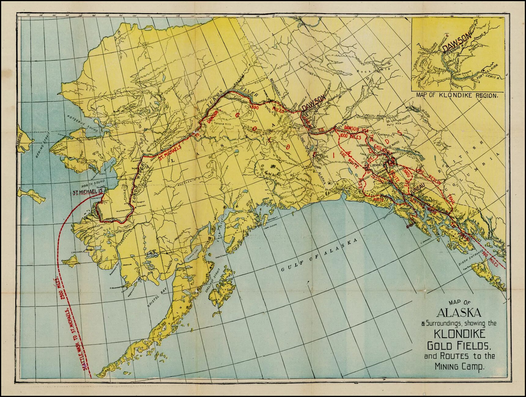 Золотое 1 на карте. Золотая лихорадка на Аляске карта. Клондайк на карте Аляски. Карта золотых месторождений Аляски. Аляска золото Геологическая карта.