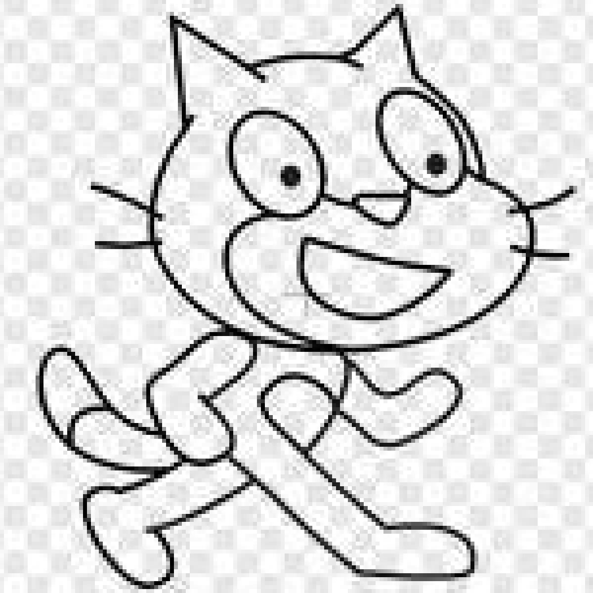 Рисунок scratch. Скретч раскраска. scratch кот. скретч раскраска для детей. скретч программирование раскраска.