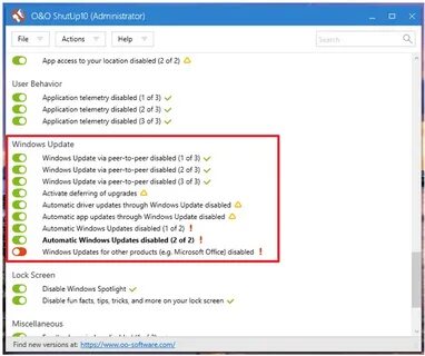Disable updates
