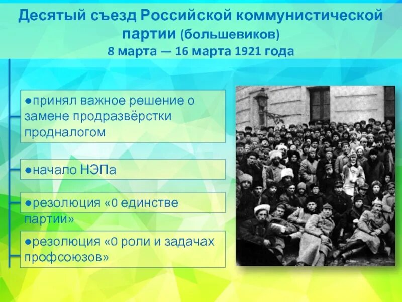 10 съезд ркпб. 10 Съезд РКПБ В 1921. Десятый съезд партии Большевиков. 10 Съезд партии. Съезд партии Большевиков 1921.