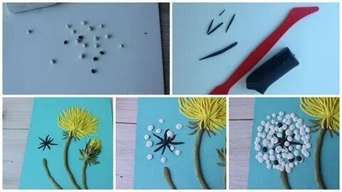 Одуванчик из пластилина