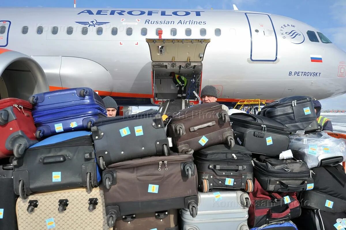 Аэропорт Шереметьево чемодан. Багажное отделение самолета. Погрузка багажа в самолет. Багажный отсек самолета.
