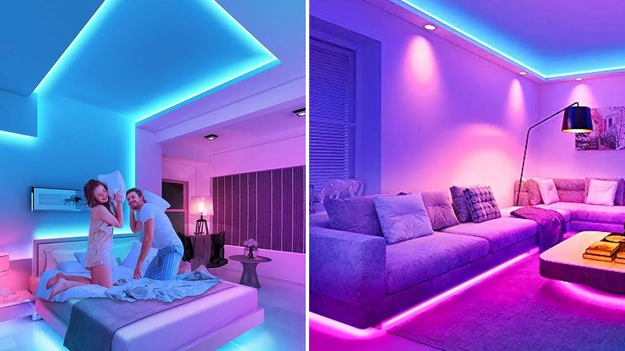 Включи лайт подсветку. RGB подсветка для комнаты. Красивая комната с подсветкой. Комната со светодиодами. Освещение комнаты светодиодной лентой.