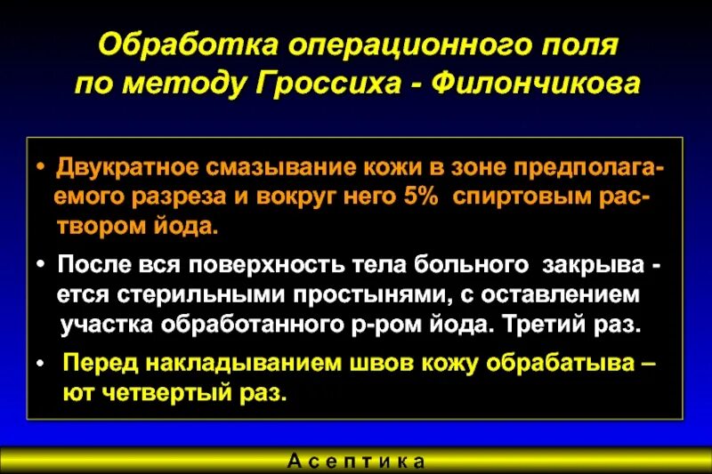 Алгоритм операционного поля. Методика обработки операционного поля. Гроссиха Филончикова обработка операционного поля. Обработка операционного поля алгоритм. Методика обработки операционного поля по Гроссиху – Филончикову.