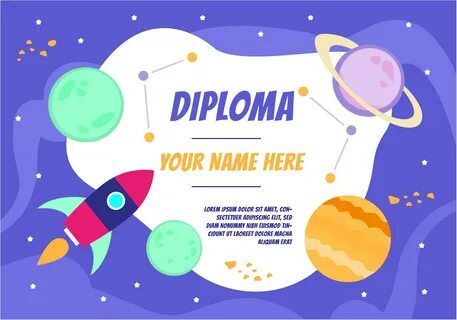 Детские дипломы ко дню космонавтики