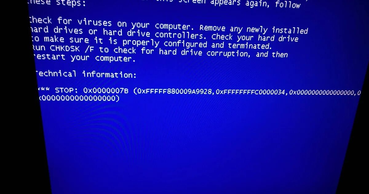 Синий экран при установке windows с флешки. Синий экран windows xp. ошибка на компьютере.