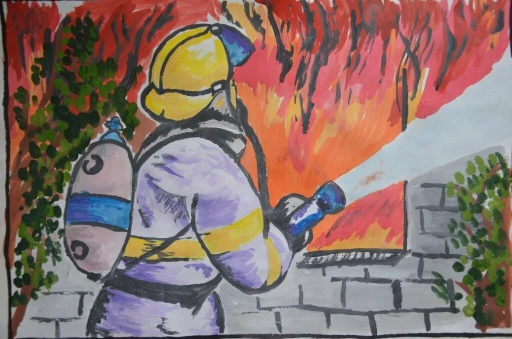 Название работ рисунков. Пожарный рисунок. Пожарный глазами детей. Спасатели глазами детей. МЧС глазами детей.