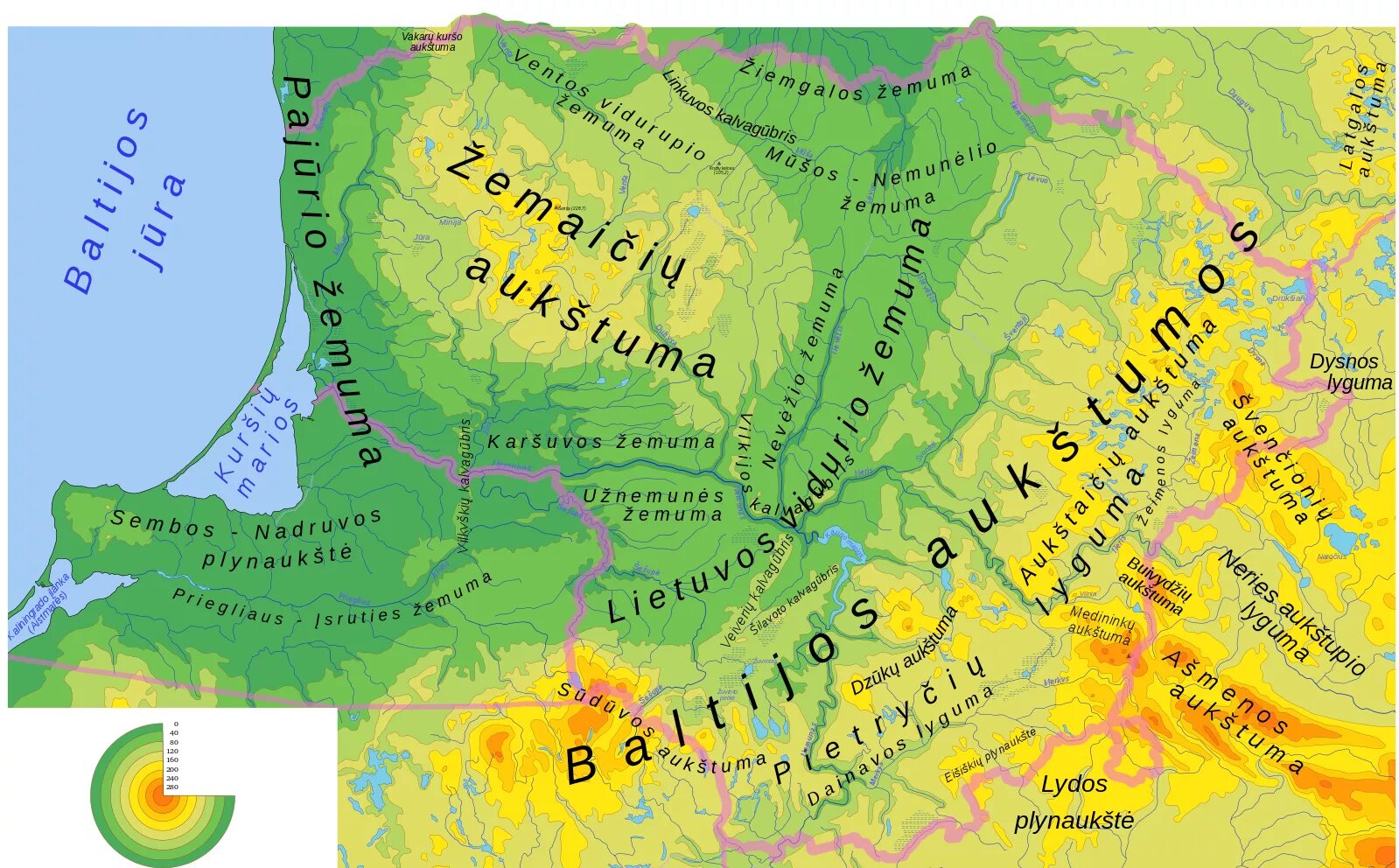 Карта Литвы возвышенности. Рельеф Литвы. Физическая карта Литвы. Рельеф Литвы карта.
