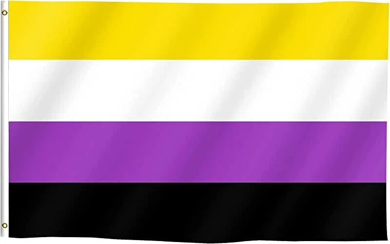 Нон бинари флаг. Флаг небинарных персон. Желто черно фиолетовый флаг