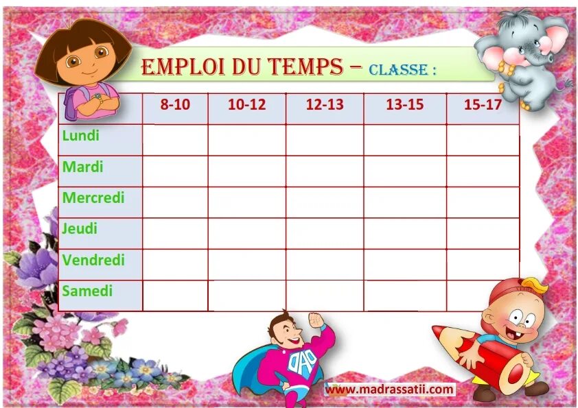 Emploi du Temps французский язык. Emploi du Temps de Julie Bertrand французский 6 класс. De temps un temps