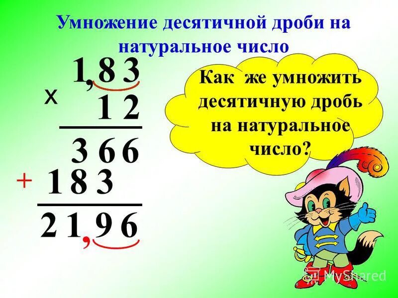 Правило умножения десятичных дробей на натуральное число. Умножение десятичных дробей на натуральное число. умножить десятичную дробь на натуральное число. умножение жнятичеы дроьей.