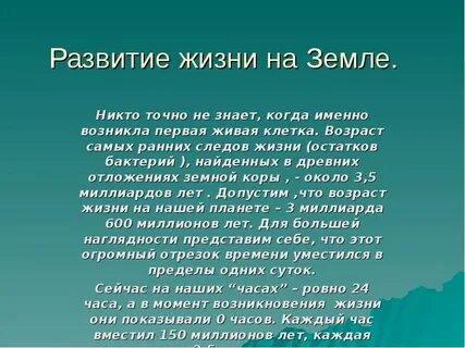 В какой период возникла жизнь