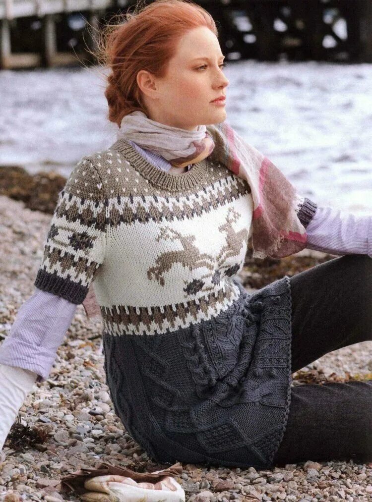 Жаккардовый свитер спицами женский. Verena knitting, winter 2010. жаккардовый свитер. жаккардовый свитер женский. свитерасжоккардовымузором.