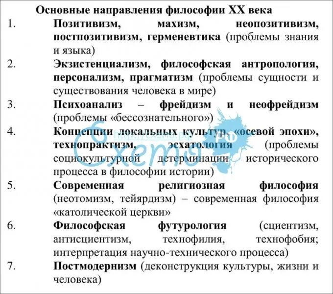 Философия 20 века представители кратко